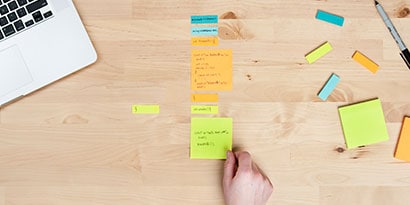 Post-it Notes make it easy to reorganize code in the correct order.